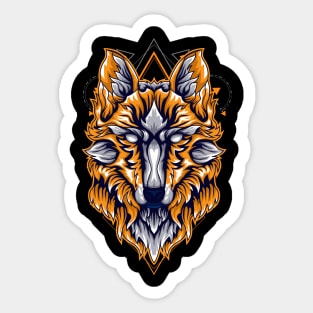 wolf golden Sticker